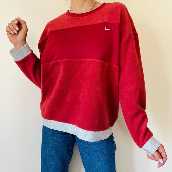 New Metallic Logo therma fleece Sweatshirt top - Picture 2 of 7